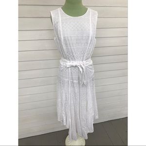 White eyelet design Calvin Klein Dress